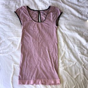 Free People Stretchy Pink Eyelet Cap Sleeve Top